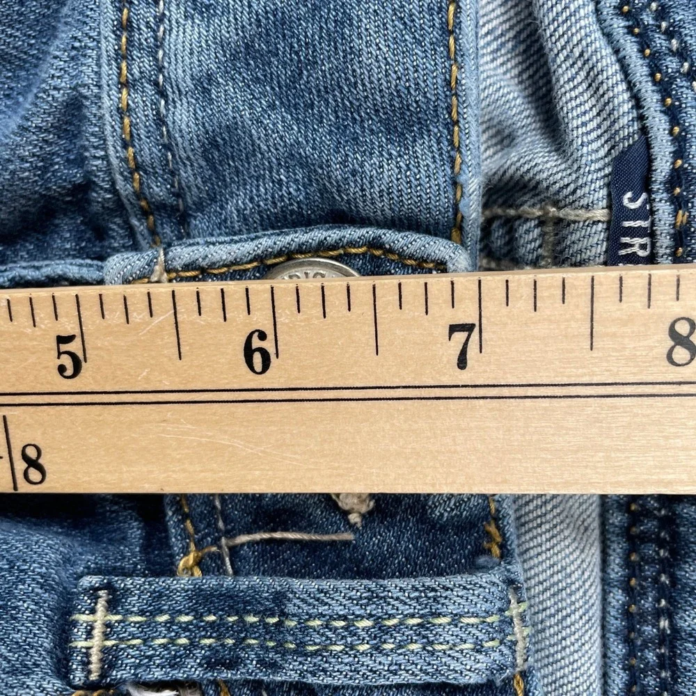 American Eagle Jeans Womens 4 Blue Slim Boot Stretch Distressed Low Rise Denim